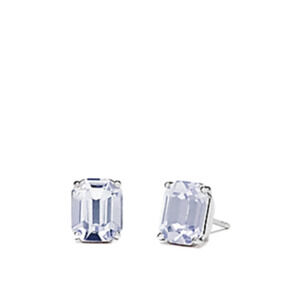 Coach F73036 Emerald Cut Stud Earrings, SV/Blue